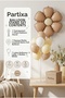 Papatya Matte Caramel Retro Balloon Stand Set |   Transparent 7-Piece Stand + Daisy Foil Balloon + 7 Latex Balloons - 2