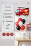 Fire Truck Balloon Stand Set |   Transparent 7-Piece Stand + Fire Truck Foil Balloon 74×80 cm + 7 Latex Balloons - 2