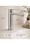 Eskaya Chrome Set of 2 Bathroom Sink Faucets and Square Kitchen Sink Faucets with Stylish Design - 3