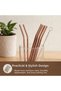 Six-piece bronze spoon, straw, and cleaning brush set for home, office, and kitchen.