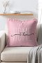 Modern Typographic Pink Fringed Throw Pillow Cover with Sweet Home Written - 3