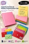 Pink Color A5 4-Ring Binder Set with 8 Color Options – 50 A5 Colored Papers, 50 Mini Envelopes, and 6 A6 Snap File Folders |