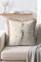 Mosaic Stone Textured Peacock Patterned Fringed Decorative Throw Pillow Cover - 3