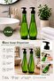 Set of 2 Glass Liquid Soap Dispensers – Green Glass Bottle, Stylish Soap Dispenser with Black Plastic Pump - 2