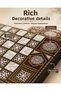 Luxury Wooden Look 3-in-1 Chess Checkers Backgammon Set 34 cm Foldable Interlocking Premium Game Set - 3