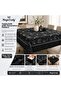 Night Garden Panel Pattern Tablecloth 150X150 cm Black Stain Resistant Waterproof - 2