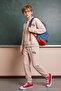 Stone Cotton Polo Collar Boys' Knitted Thick Sweatshirt and Sweatpants - Top and Bottom Settkdaw26Au00007 - 3