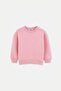 Pink Girls' Plain Crew Neck Thick/Fleece Lined Knitted Sweatshirt Tkdaw27Sw00039 - 5