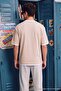 Bej Regular Düşük Omuz %100 Pamuk Yaka Detaylı T-Shirt TMNAW27TS00004 - 6