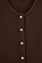 Kahverengi Selanik Düğmeli Belden Açılan Wide Leg/Palazzo Alt Örme Alt - Üst Takım TBBAW27CP00010 - 5