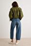 Koyu Mavi Normal Bel Kısa Boy Barrel Jeans TWOAW27JE00218 - 4
