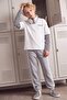 Gray Boy's Plain/Basic Jogger Thick Non-Embossed Sweatpants Tkdaw27Ea00012 - 2