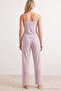 Gri-Pembe Dantelli Çizgili Örme Pijama Takımı THMAW27PT00070 - 5