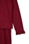 Bordo %100 Pamuklu Fırfırlı Örme Pijama Takımı TBBAW27AI00030 - 6