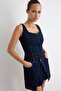 Koyu Mavi Askılı Mini Denim Elbise TWOAW27EL00054 - 2