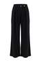 Siyah Extra Geniş Paça Dökümlü Pilili Pantolon TWOAW27PL00066 - 3
