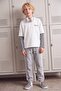 Gray Boy's Plain/Basic Jogger Thick Non-Embossed Sweatpants Tkdaw27Ea00012 - 5