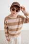 Beige Boys' Striped Crew Neck Knitwear Sweater Tkdaw27Kz00018