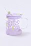 Flower Patterned Glass Mug with Straw and Lid Tdraw27Up00002 - 2