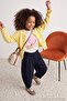 Yellow Girls' Knitted Cardigan with Ruffle Detail Tkdaw26Hi00002 - 2