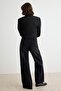 Siyah %100 Pamuk Yüksek Bel Wide Leg Jeans TWOAW27JE00004 - 4