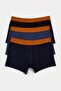 Black-Navy Blue-Indigo 3 Pack Rubber Printed Flexible Boxer Tmnaw27Bx00004