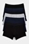 2 Black 2 Navy Blue 1 Gray Melange Elastic Printed 5-Pack Flexible Boxer Tmnaw27Bx00005