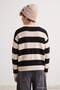 Black Crew Neck Striped Boys' Knitwear Sweater Tkdaw27Kz00018 - 4