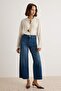 Koyu Mavi Orta Esnek Cep Detaylı Yüksek Bel Culotte Jeans TWOAW27JE00182 - 2