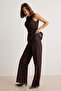 Kahverengi Çizgili Yüksek Bel Wide Leg Jeans TWOAW27JE00207 - 2