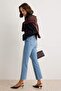 Mavi Orta Esnek Yüksek Bel Crop Flare İspanyol Paça Jeans TWOAW27JE00181 - 2
