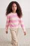 Pink Girls' Striped Crew Neck Knitwear Sweater Tkdaw27Kz00020 - 2