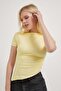 Asymmetrical Detailed Gathered Side Blouse