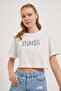 Armalife 4006 paris denim detail stone crop women's t-shirt