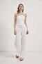 Textured Trousers with Waist Tie Detail - 2