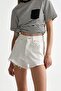 Premium Kaida Denim Mini Shorts with Frayed Stitching Detail - 4
