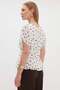 Polka Dot Pleated Low Sleeve Blouse - 7