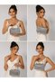 Platinum Color Laser Fabric Evening Dress Portfolio Clutch Women's Handbag for Handheld Use and Long Strap Use - 5