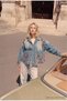 Women's T.Jeans Color 2S566 Floral Embroidery Oversize Design Denim Jacket