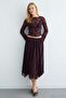 Elastic Waist Floral Pattern Lined Sheer Skirt - 4