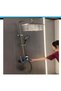 Shower Set with Digital Display and Thermostat, 4 Functions, Graphite - 2