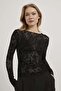 Flock Print Tulle Blouse