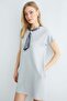 Scarf Detailed Crew Neck Dress