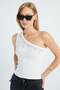 Stoned One-Shoulder Slim Fit Blouse