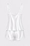 Lace-Trimmed Satin Shorts Pajama Set – 2-Piece Elegant Loungewear Set | - 2
