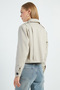 Pleated Double-Breasted Collar Cropped Trench Coat - 8