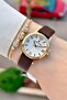 Gold Case Brown Color Strap 28 mm 2 Year Warranty Women's Wristwatch
