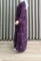 Nuray Dress Viscose Fabric Women's Purple Collar Openable Buttons Elastic Sleeves Comfortable Cut Islamic Dress - 3