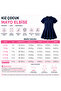 Girl's navy blue swimsuit with skirt and front zipper - 3