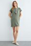 Scarf Detailed Crew Neck Dress - 6